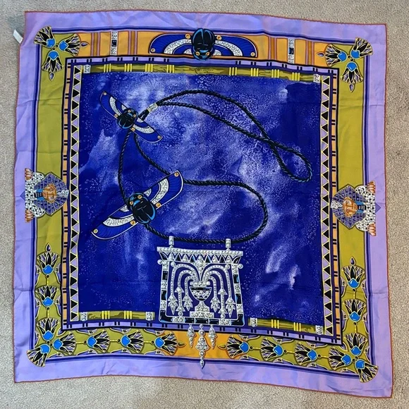 Elegant Purple and Gold Designer Scarf - Picture 6 of 10